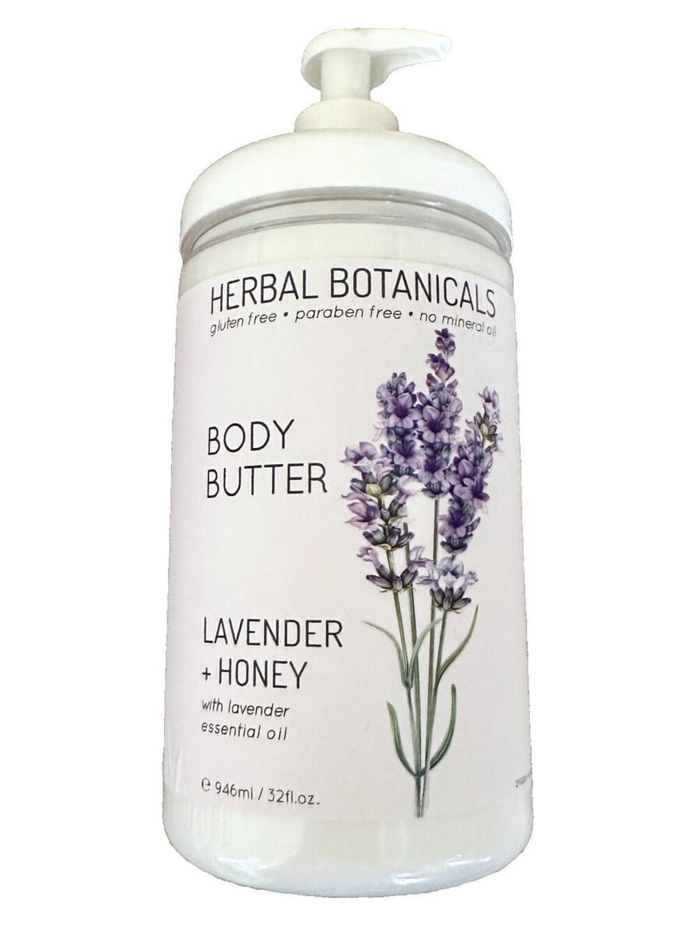 NEW Herbal Botanicals Home & Body Company Lavender + Honey Lotion Butter 32 oz